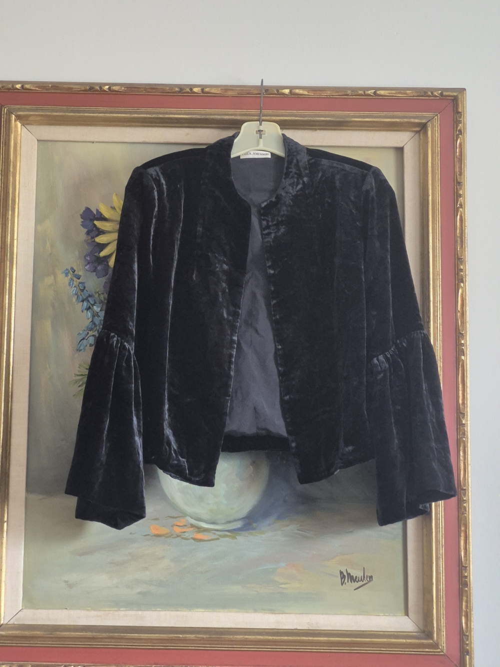 Ulla Johnson Black Velvet Bell-Sleeve Jacket
